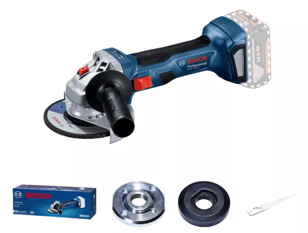 Kit de esmeril de 4-1/2'', Inalambrico 18V con Bateria y cargador, Marca Bosch