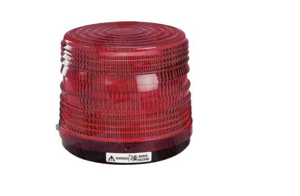 Luz de advertencia estroboscópica rojo, 80 fpm, 120 VAC . Electraflash.