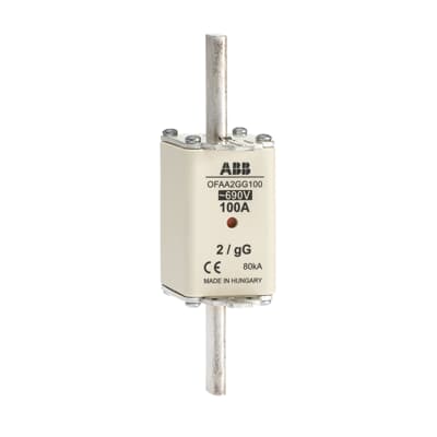 Fusible, corriente nominal 250 A, tamaño NH2, tensión nominal 690 V CA / 250 V CC, categoría de utilización gG, capacidad de corte nominal 80 kA (CA) / 80 kA (CC)