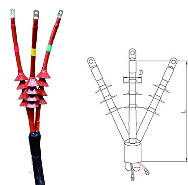 Kit de copa terminal Termocontráctil 10-15kV, para uso Exterior. De #4 -1/0 Awg.