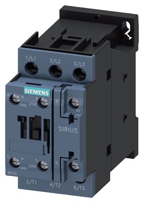 Contactor de potencia, 3 AC 17 A, 7,5 kW/400V 220 V AC, 50/60 Hz 3 polos, Tamaño S0 borne de tornillo