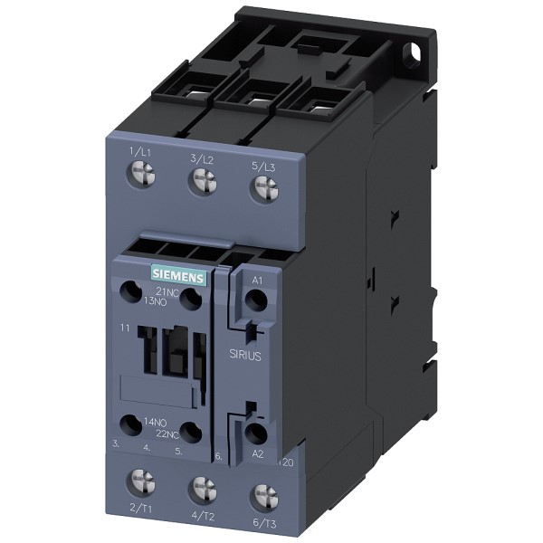 Contactor de potencia, AC-3e/AC-3, 65 A, 30 kW/400 V, tripolar, 110 V AC, 50/60 Hz, contactos auxiliares: 1 NA + 1 NC, borne de tornillo