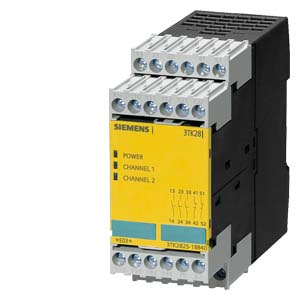 Módulo de seguridad SIRIUS con circuitos de habilitación de relé (FK) DC 24 V, 45 mm borne de tornillo FK instantáneo: 3 NA FK retardado: 0 NA MK: 2 NC ARRANQUE automático/vigilado aparato base máximo alcanzado SIL: 3, PL: E