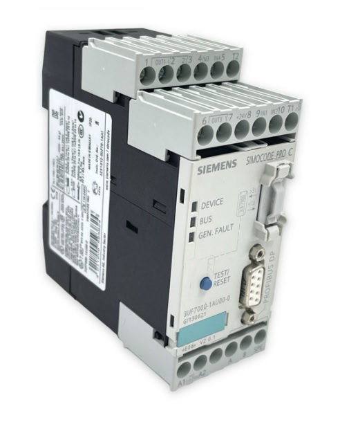 Unidad base SIMOCODE pro C Interfaz PROFIBUS DP 12 Mbits/s, RS-485, 4E/3S libremente parametrizables, US: 110...240 V AC/DC