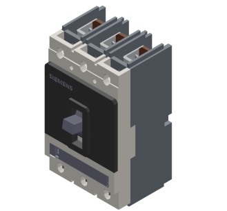 Disyuntor VL250L capacidad de corte Icu=100kA, 415V AC 3 polos, protección de línea Trip Unit TM, LI In=250A, corriente nominal IR=200...250A, protección de sobrecarga, II=1200...2500A