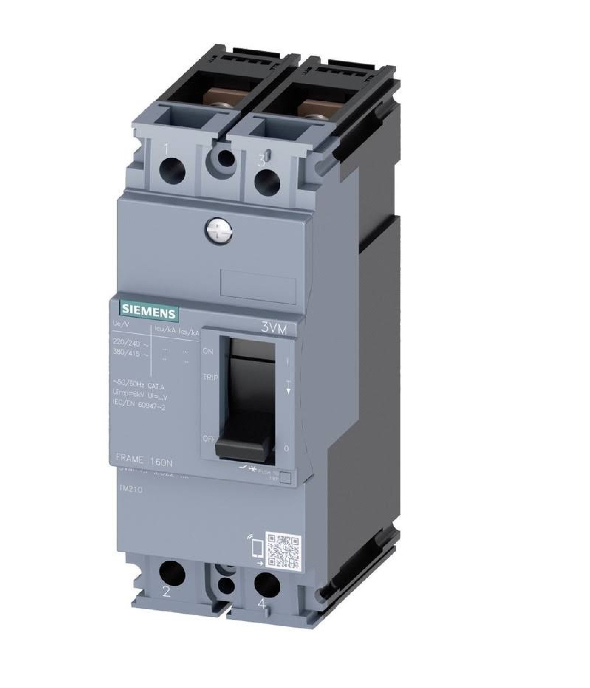 Breaker Siemens de 2P 100A 25kA 415Vac