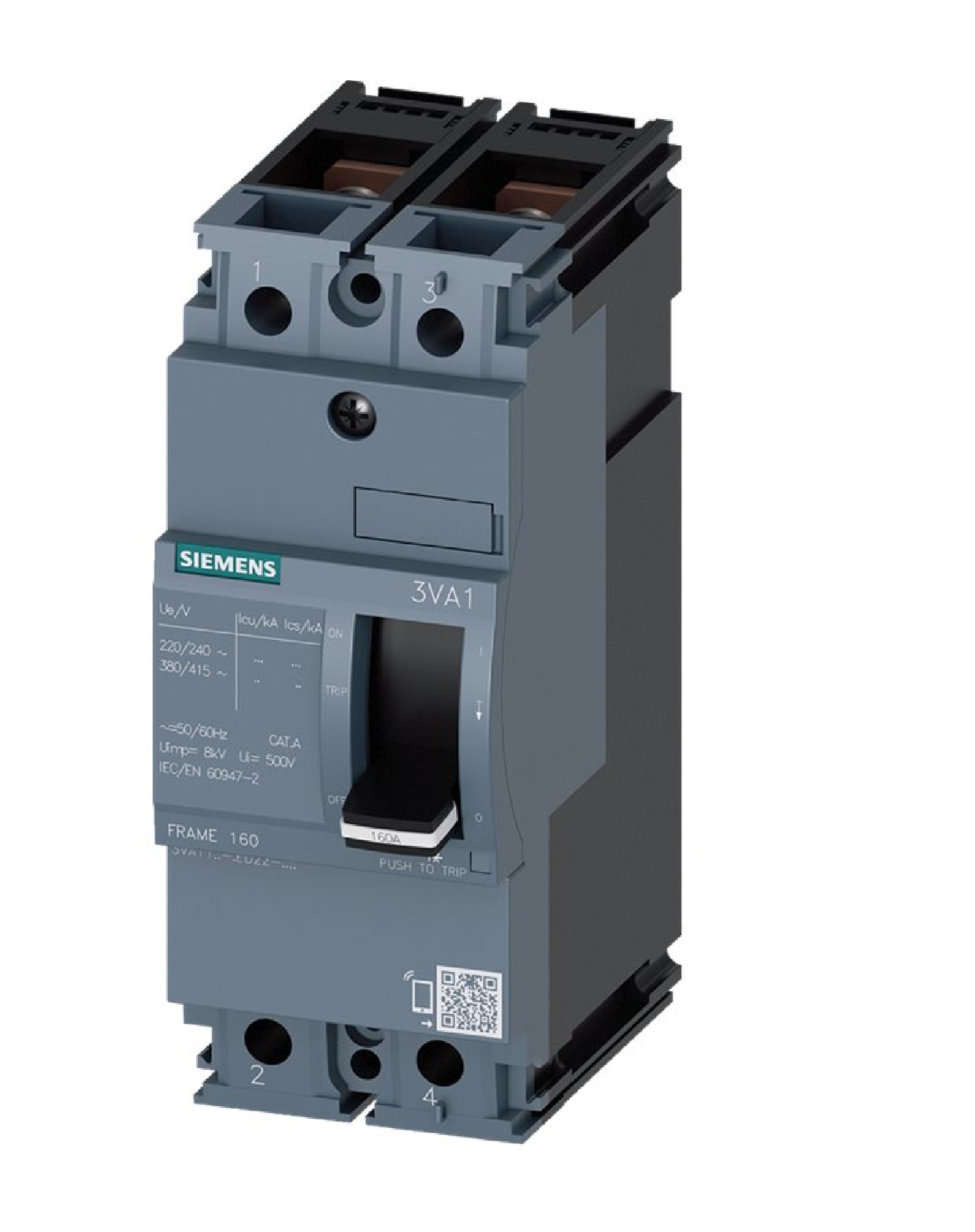 Breaker Siemens de 2P125A 25kA 415Vac