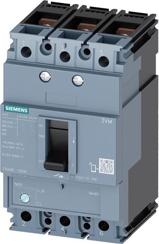 Breaker Siemens 3VM1180 3P 80A 500Vac