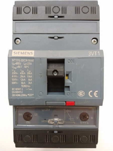 Breaker Siemens 3VT1712 3P 125A 690Vac