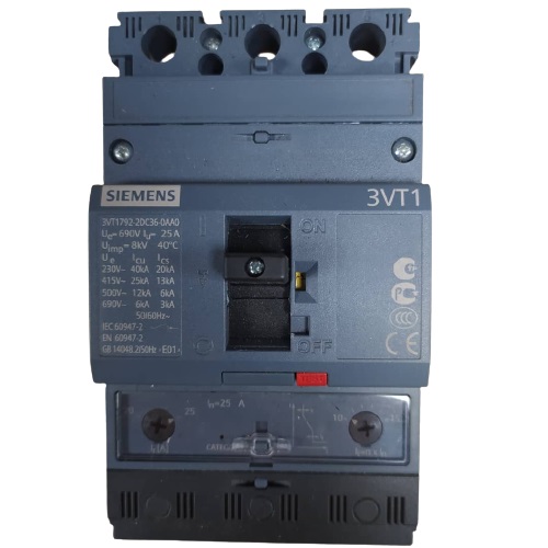 Breaker Siemens 3VT1792 3P 25A 415Vac