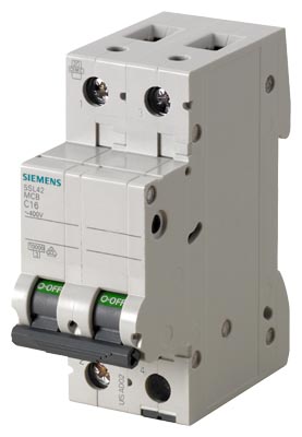 Breaker Siemens 5SL6 2P 6A 10kA 400Vac