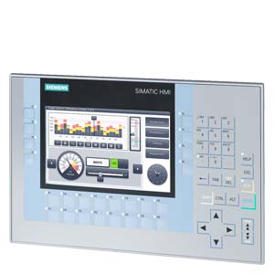 Panel HMI Siemens SIMATIC KP700 Comfort, pantalla TFT panorámica de 7 (800x480, 16M colores), control por teclado (24 teclas de función con LED), interfaces PROFINET/Ethernet (2 puertos) y PROFIBUS/MPI, 12 MB memoria. 24V DC.