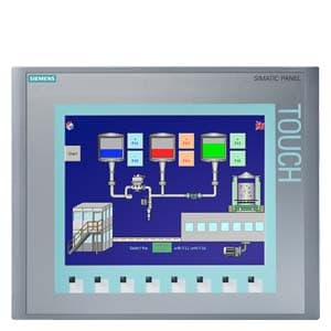 Panel HMI Siemens SIMATIC KTP1000 Basic Color PN, pantalla TFT 10.4 color (256 colores, 640x480), control táctil + 8 teclas de función, puerto PROFINET/Ethernet RJ45, 512 KB memoria, 24V DC. Ref: 6AV6647-0AE11-3AX0.