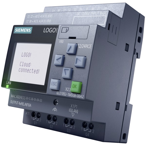 LOGO! 230RCEmódulo lógico, 115V/230V/relé 8 DI/4 DO mem. 400 bloques posibilidad de ampliación modular Ethernet servidor web integrado Version 8.4