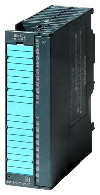 SIMATIC S7-300, Salida analógica SM 332, aislado galvánicamente, 8 AO, U/I; diagnóstico; resolución de 11/12 bits, 40 polos, desenchufar y enchufar con bus de fondo activo posible
