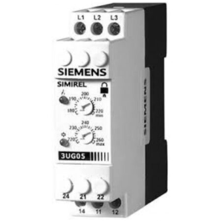 Rele temporizador Siemens 7PU0571-1BN15 SIMIREL para arranque Estrella-Triangulo. Tension 110V/220VAC, temporizacion de 0 a 15s, 2 contactos conmutadores 15A. Ideal para tableros de control y arranque de motores.