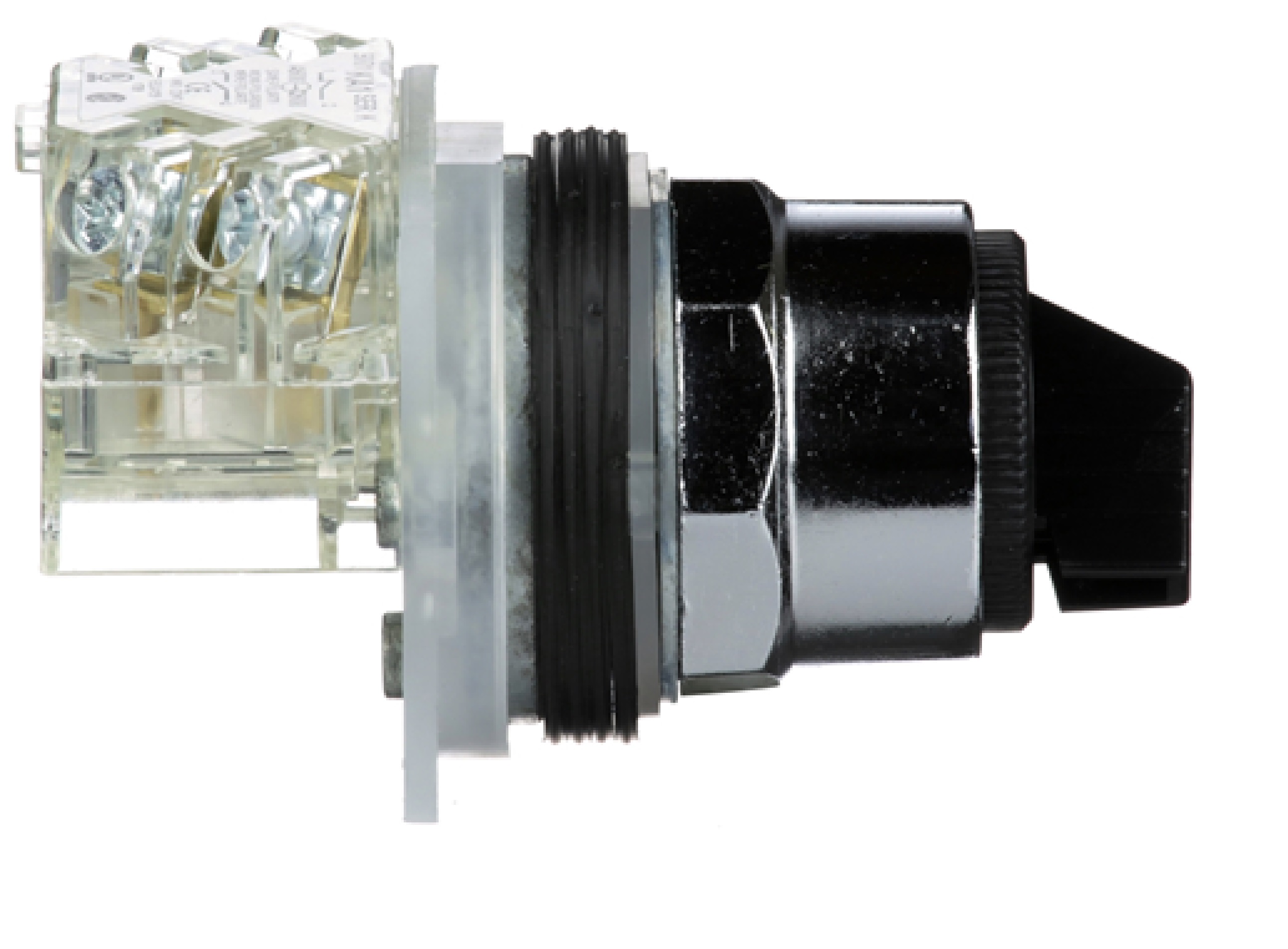 Interruptor selector negro Ø 30mm, 3 posiciones, T-K, 1 NA + 1 NC