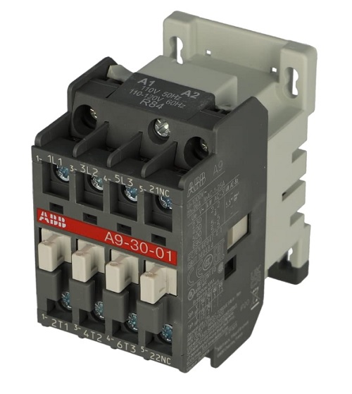 Contactor ABB  A9 de 3P 9A 110-120Vac 1NC