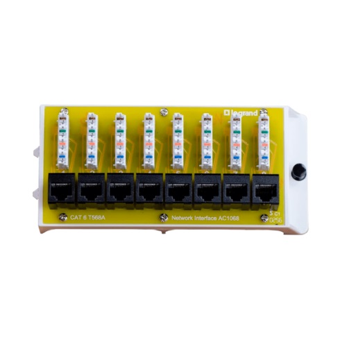 modulo interface de red cat6 terminal rj45 8 puertos on-q