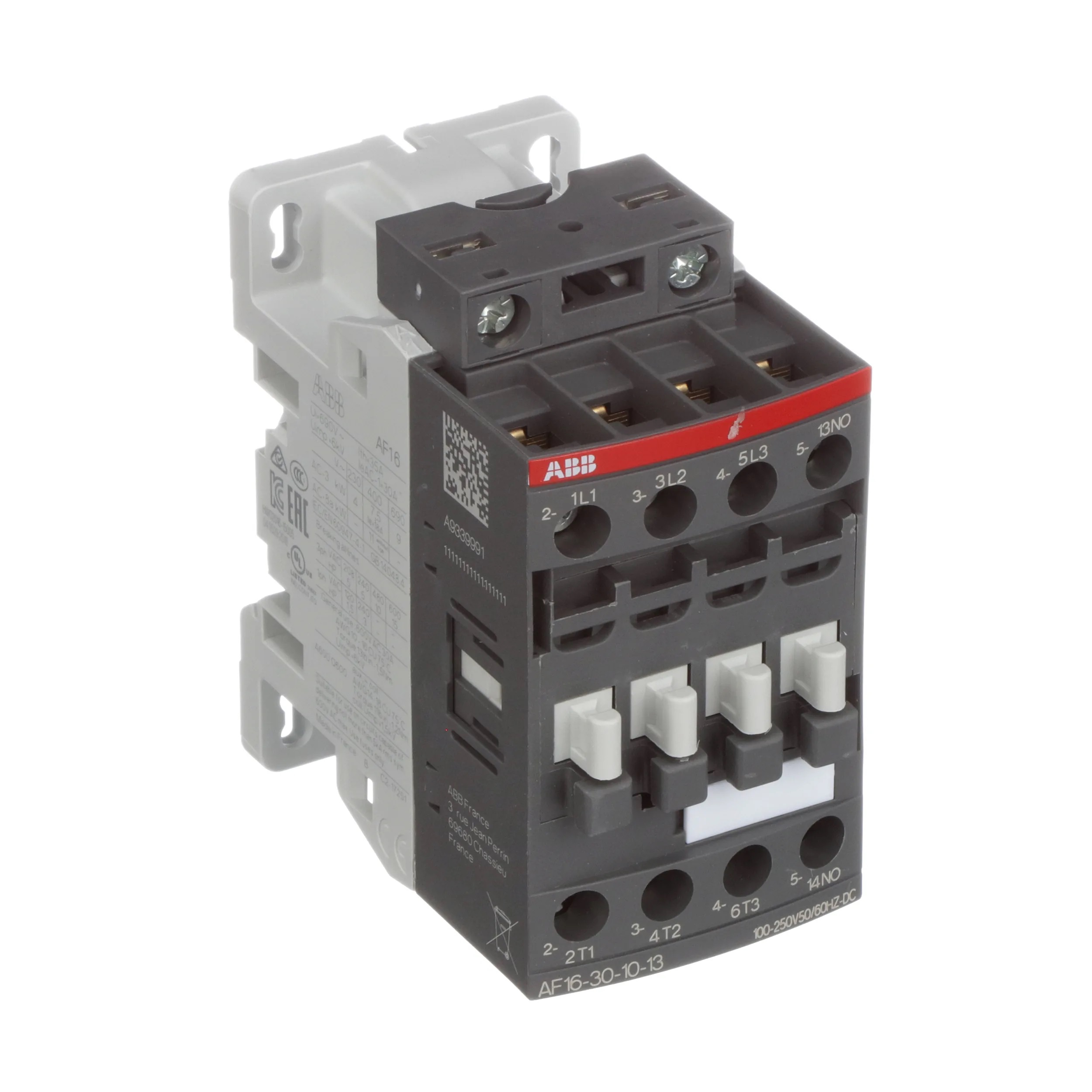 Contactor Marca ABB, 3P, AC3-18A, 690V, Bobina de rengo 100-250Vac/dc