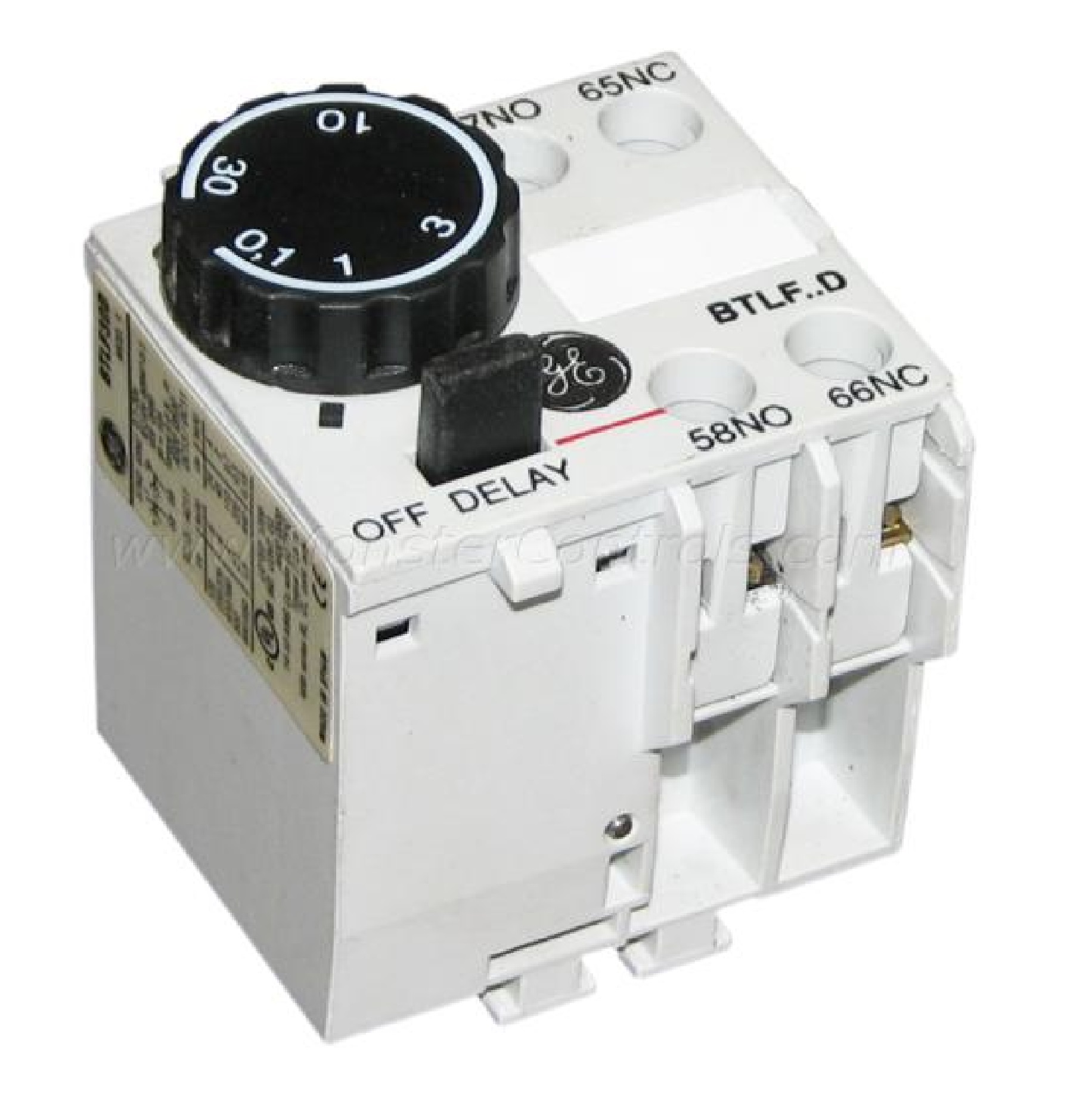 Temporizador de contactor, neumático,1NA-1NC, montaje frontal; 0,1-30 segundos