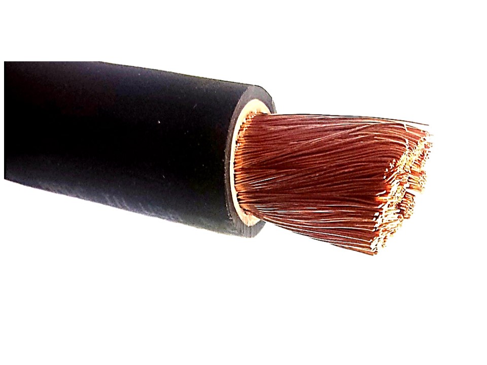 Cable 1-0 AWG batería de cobre 75°C color negro