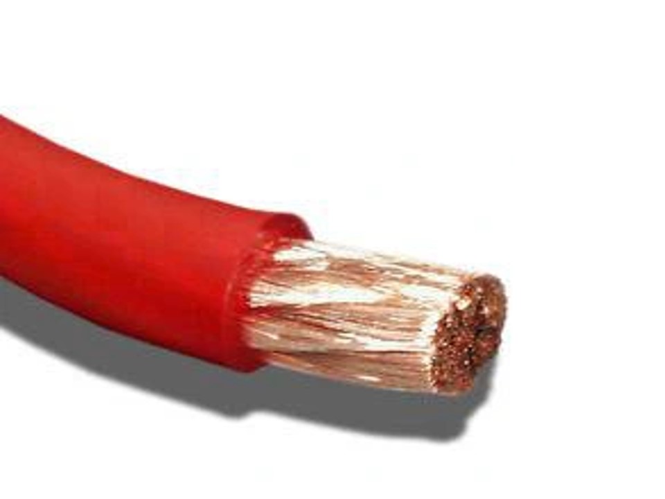 Cable 1-0 AWG batería de cobre 75°C color  rojo