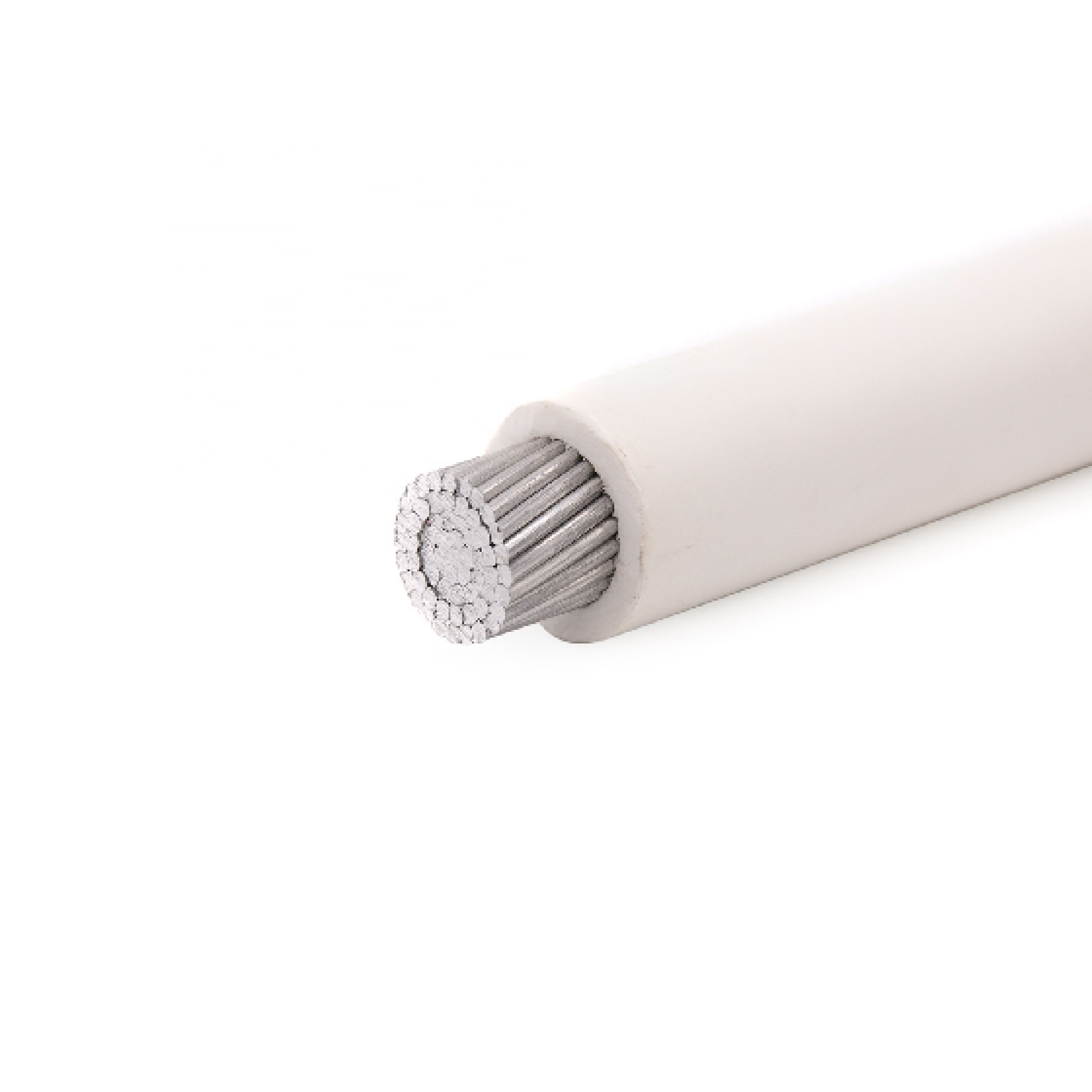 Cable 1/0 AWG THHW de aluminio 90°C color blanco