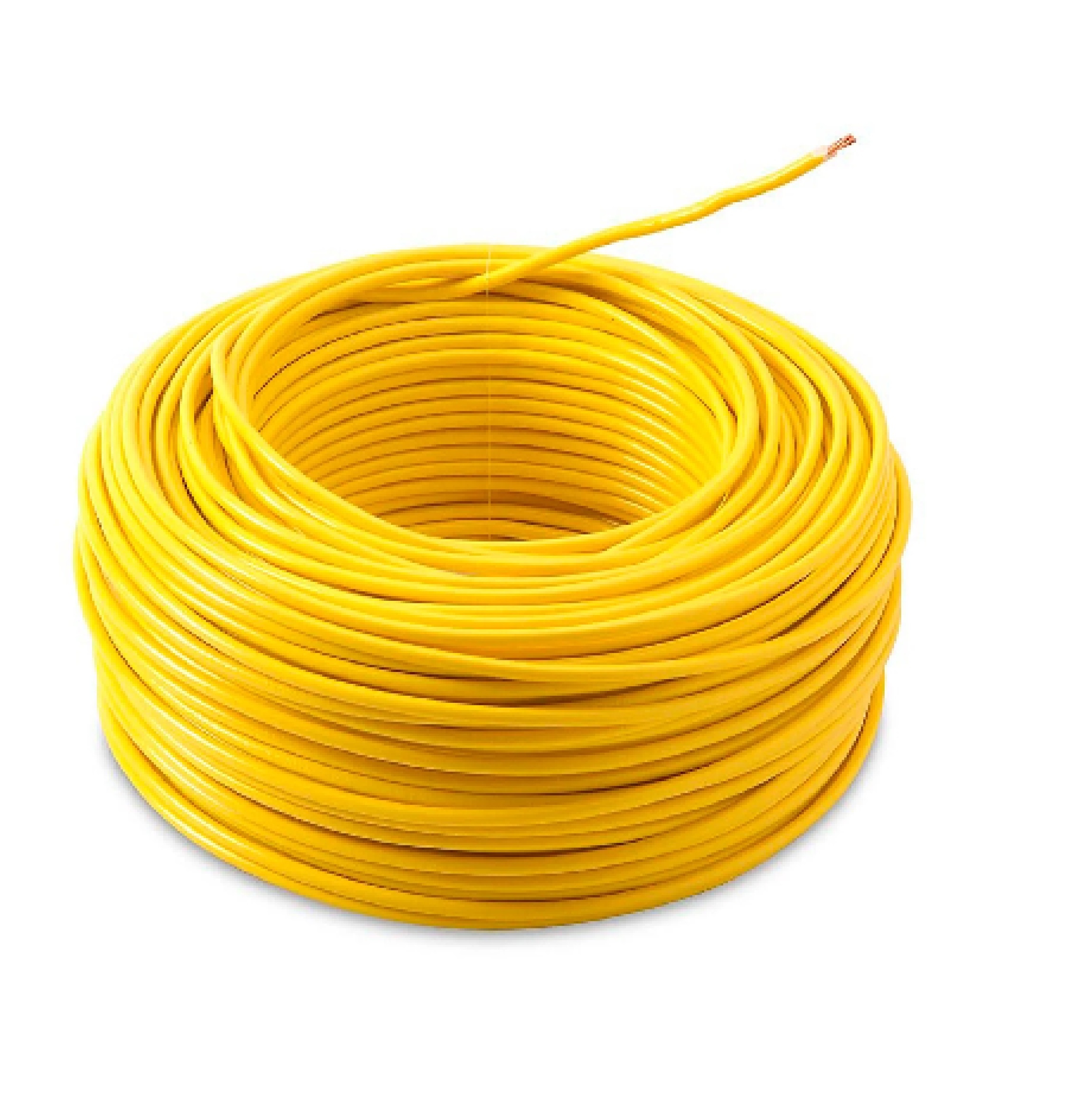 Cable 10 AWG THW de cobre 75°C color amarillo.