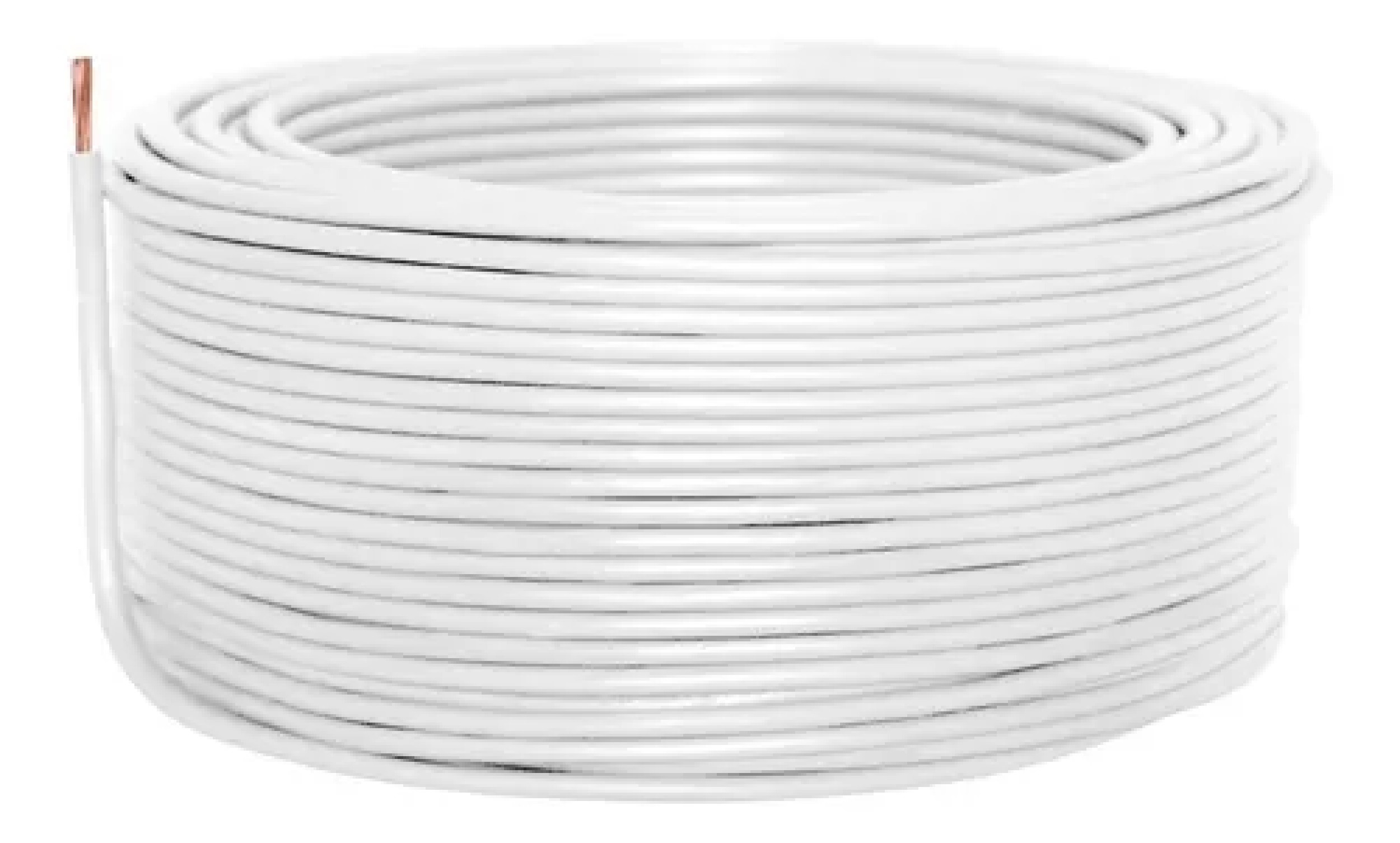 Cable 10 AWG THW de cobre 75°C color blanco.