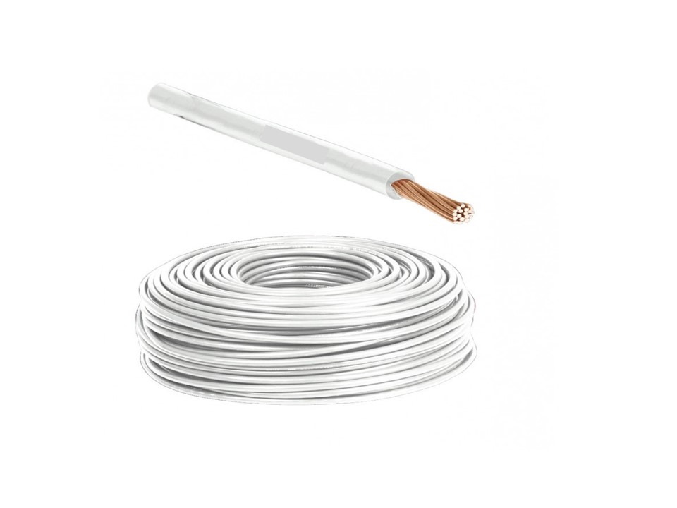 Cable 10 AWG THW de cobre 75°C color blanco