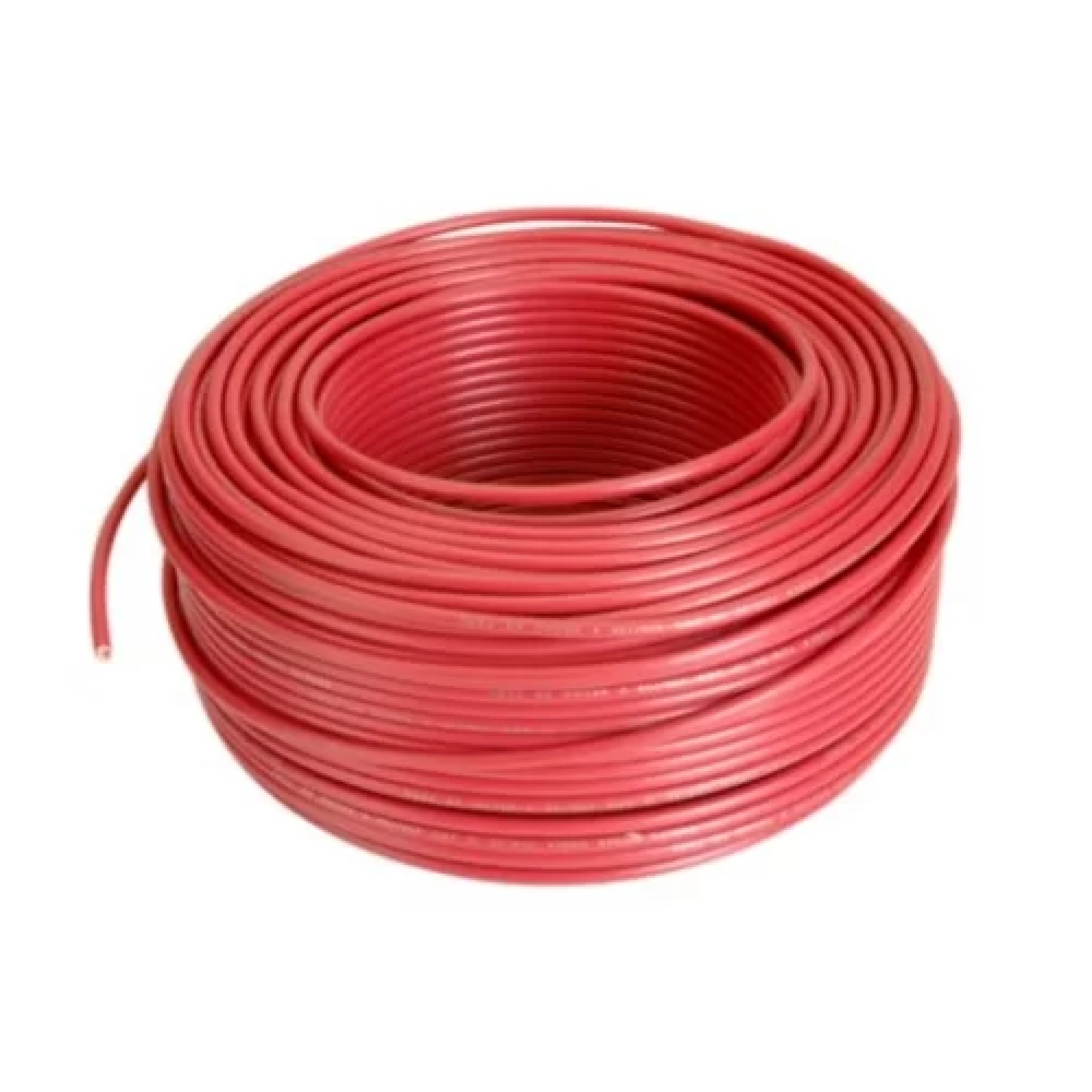 Cable 10 AWG THW de cobre 75°C color rojo.