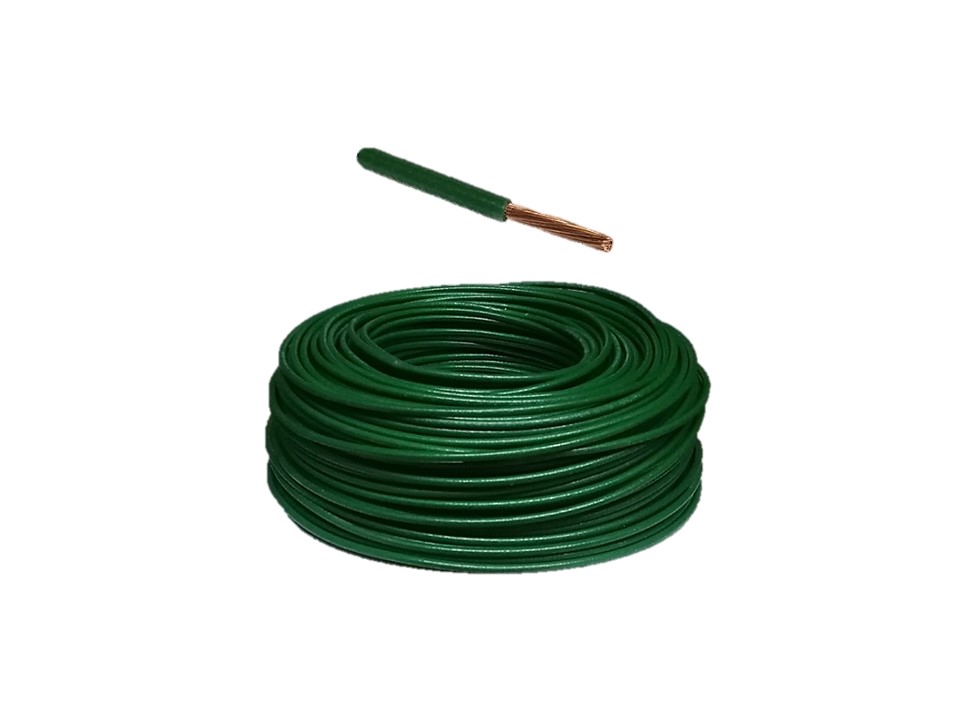 Cable 10 AWG THW de cobre 75°C color verde