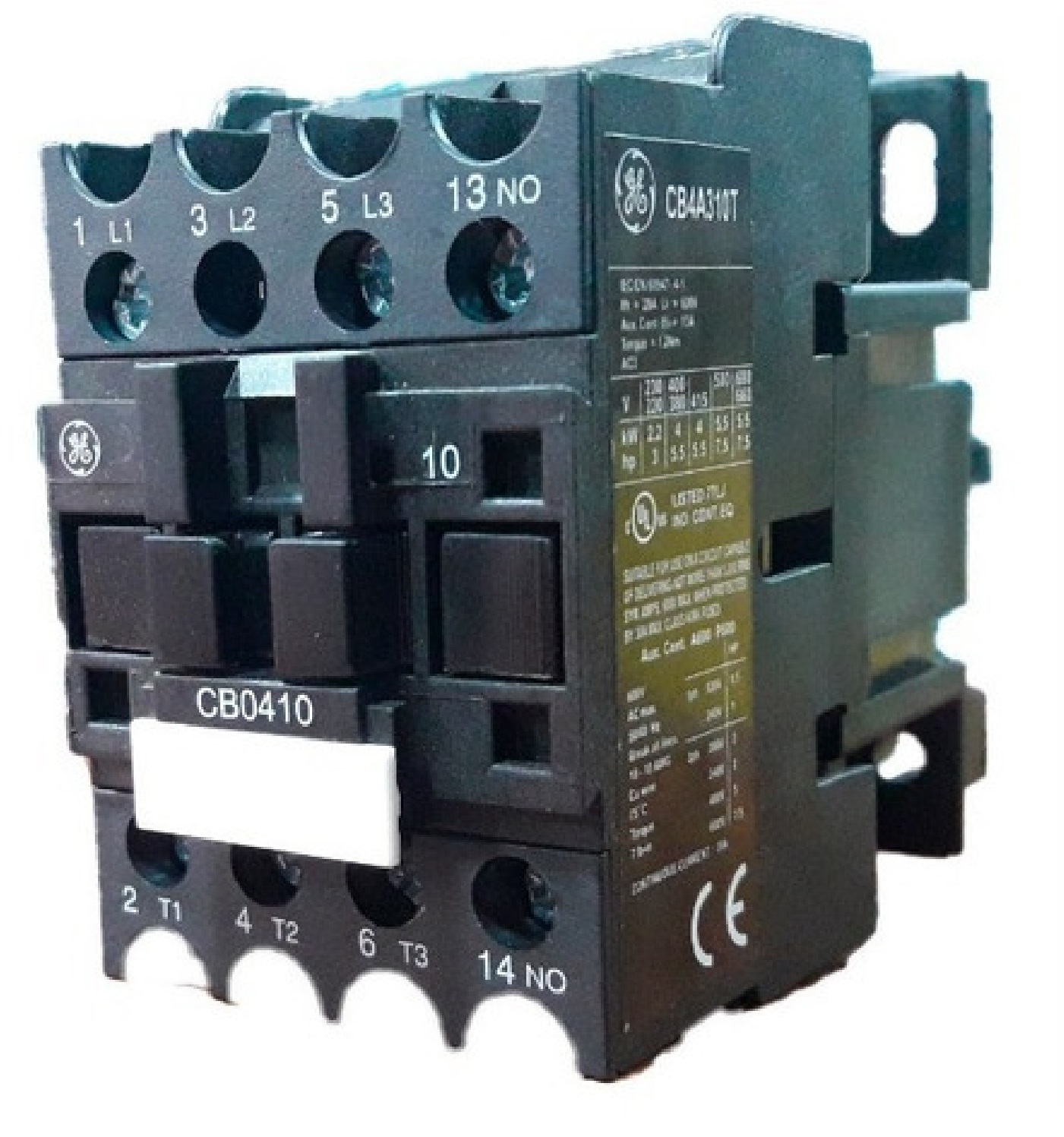 Contactor de potencia, AC-3 =9A, 4kW/400V, 1NA,110Vac, 3 polos.