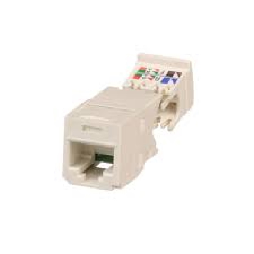 Giga-Channel Mini Jack RJ45,Categoría 6,con terminación estilo TG,Blanco Hueso