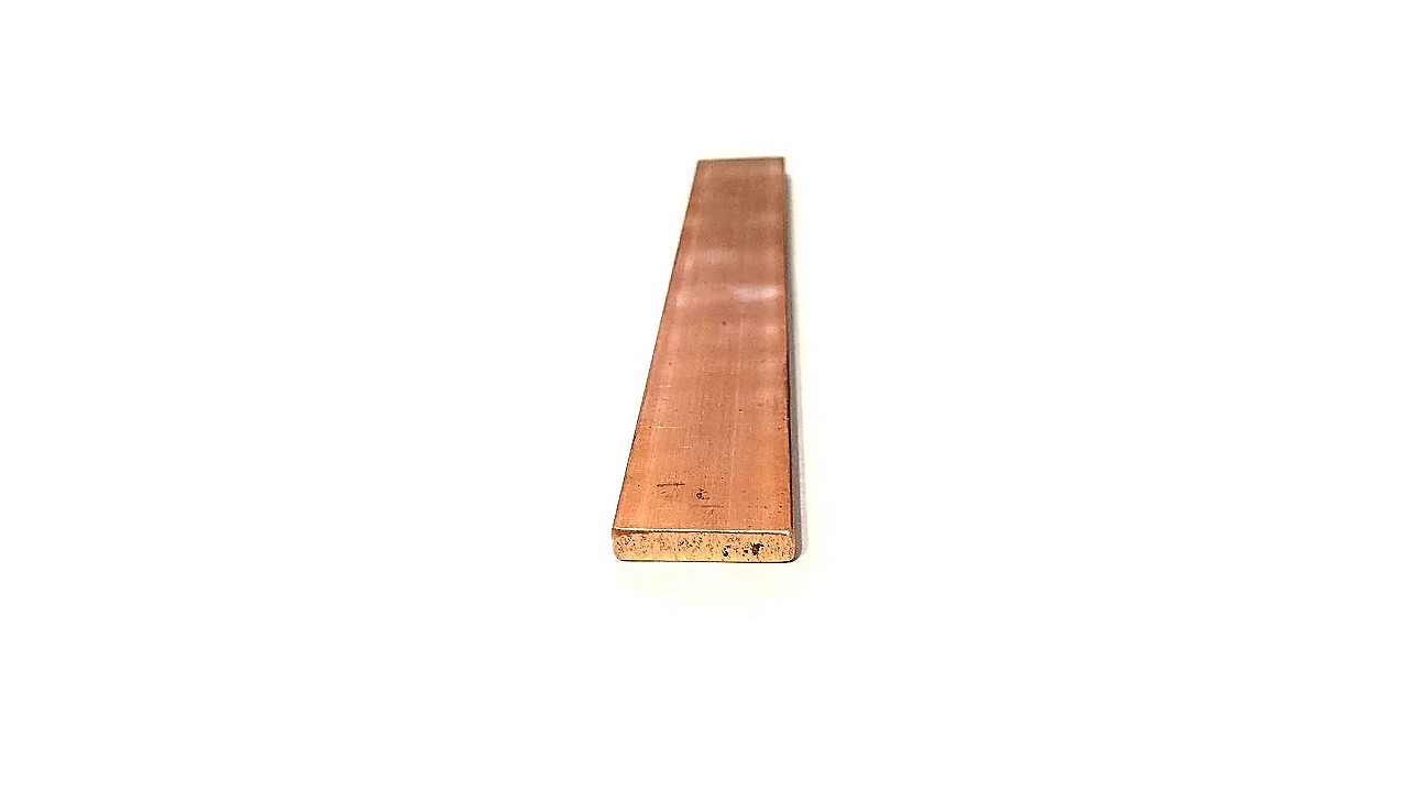 Barra de cobre de 10x80mm por 5mts de largo capacidad de conducción 1240A