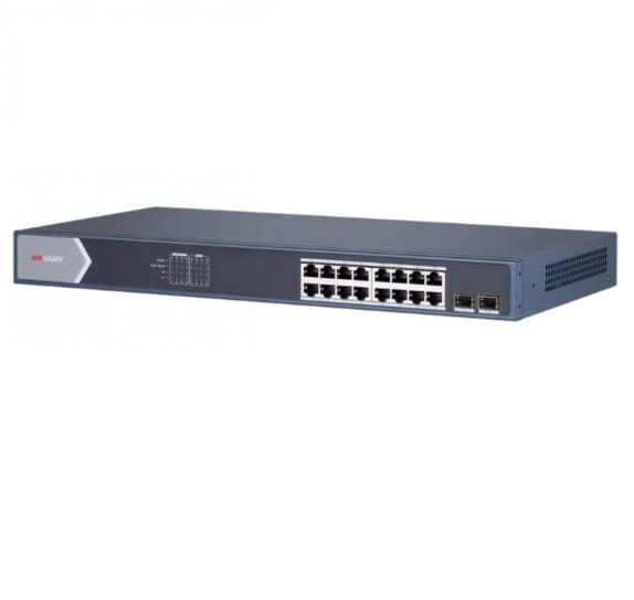 Switch de 16 puertos PoE/Fibra Gigabit 1000 mbps Rack