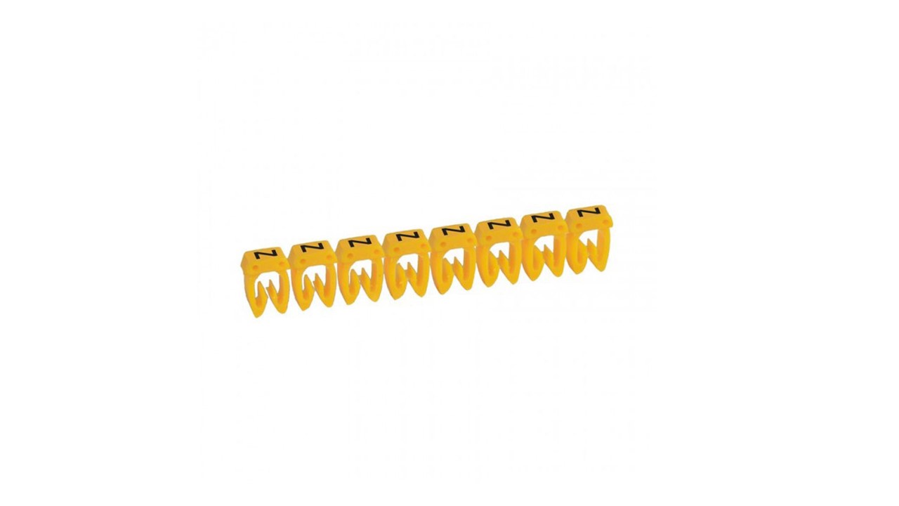 Marcadores de conductores tipo clip para cable UTP/SPT calibre 10-8AWG, Amarillo letra Z