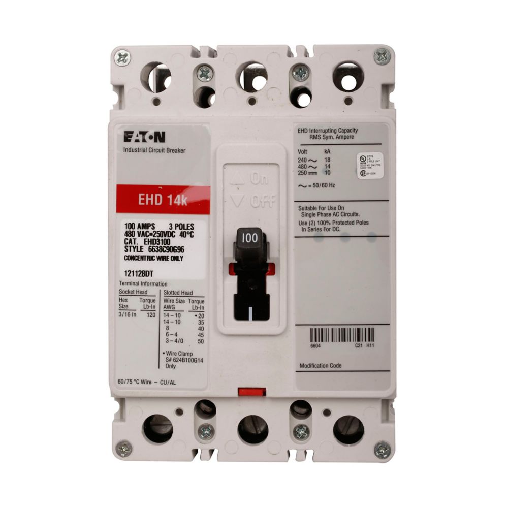 BREAKER EHD 3100L 3X100 EATON ELECTRIC