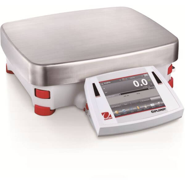 Balanza explorer Capacidad máxima 35.000 g ,Lectura mínima 0.1 g,Tamaño del plato 377 mm x 311 mm , Dimensiones 120 mm x 443 mm x 377 mm,Pantalla táctil a color VGA de 5.7”, OHAUS
