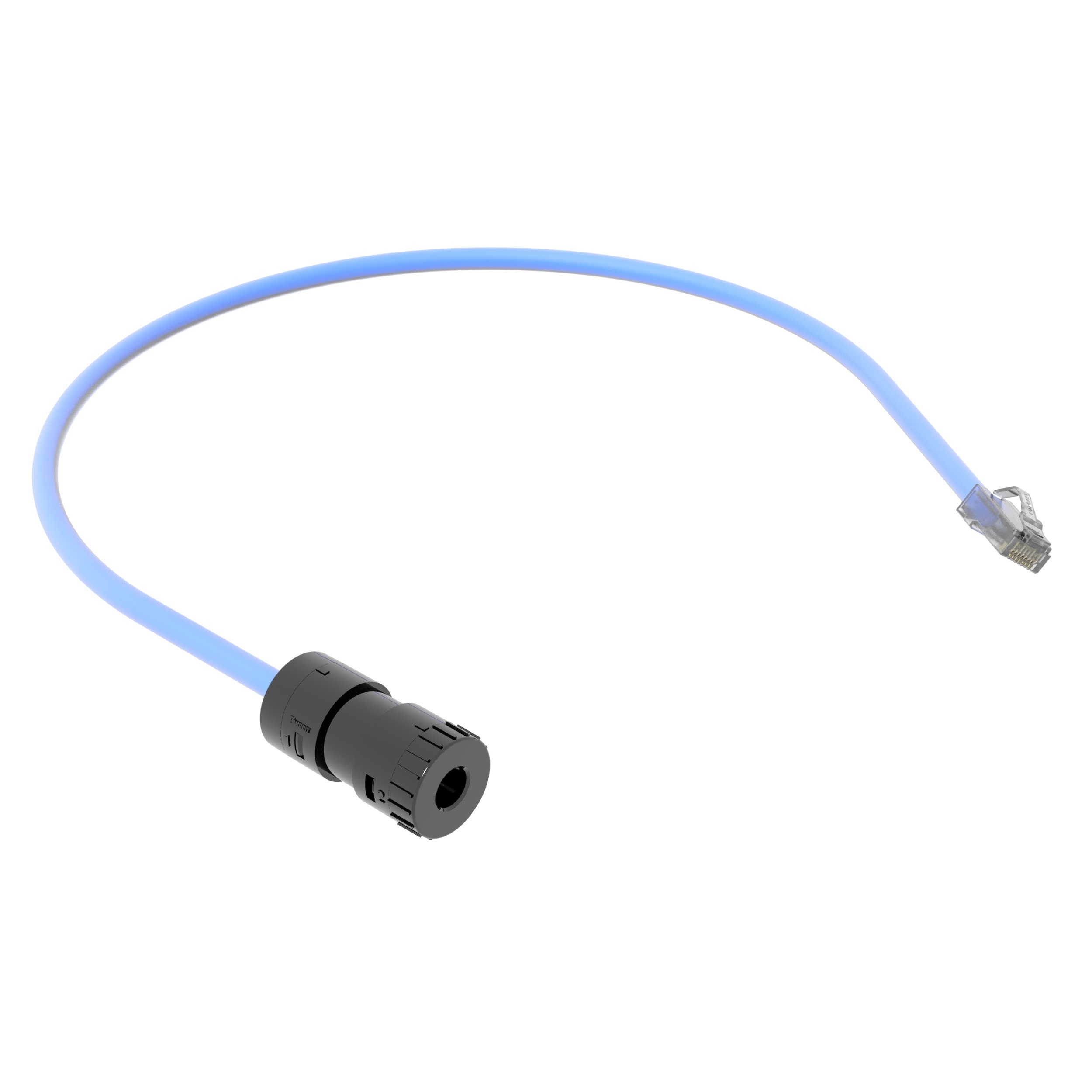 Conector UTP 6A, Cable Plenum RJ45, 1 M, Azul