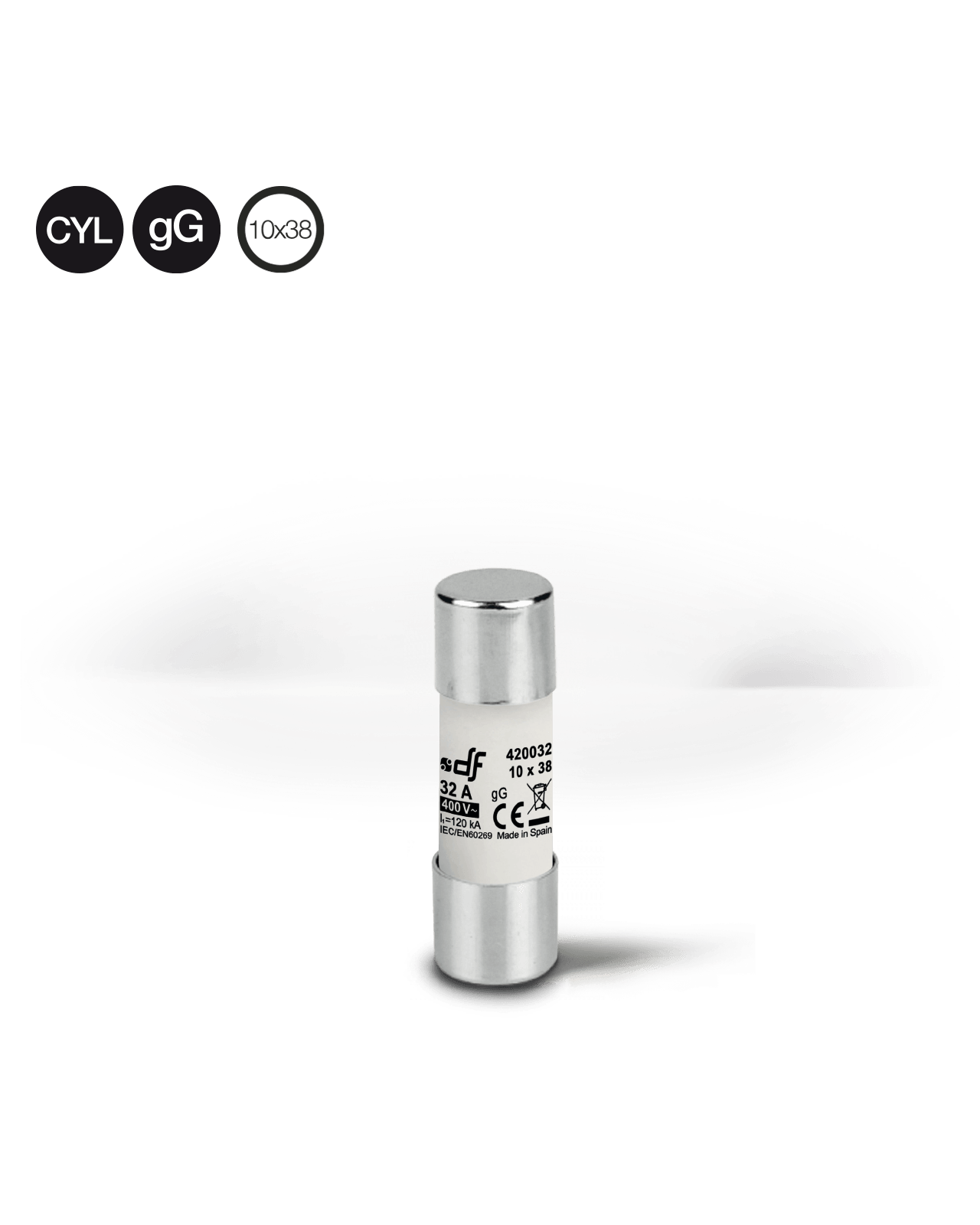 Fusible modelo ZR-0 10A 10X38mm 500V gG