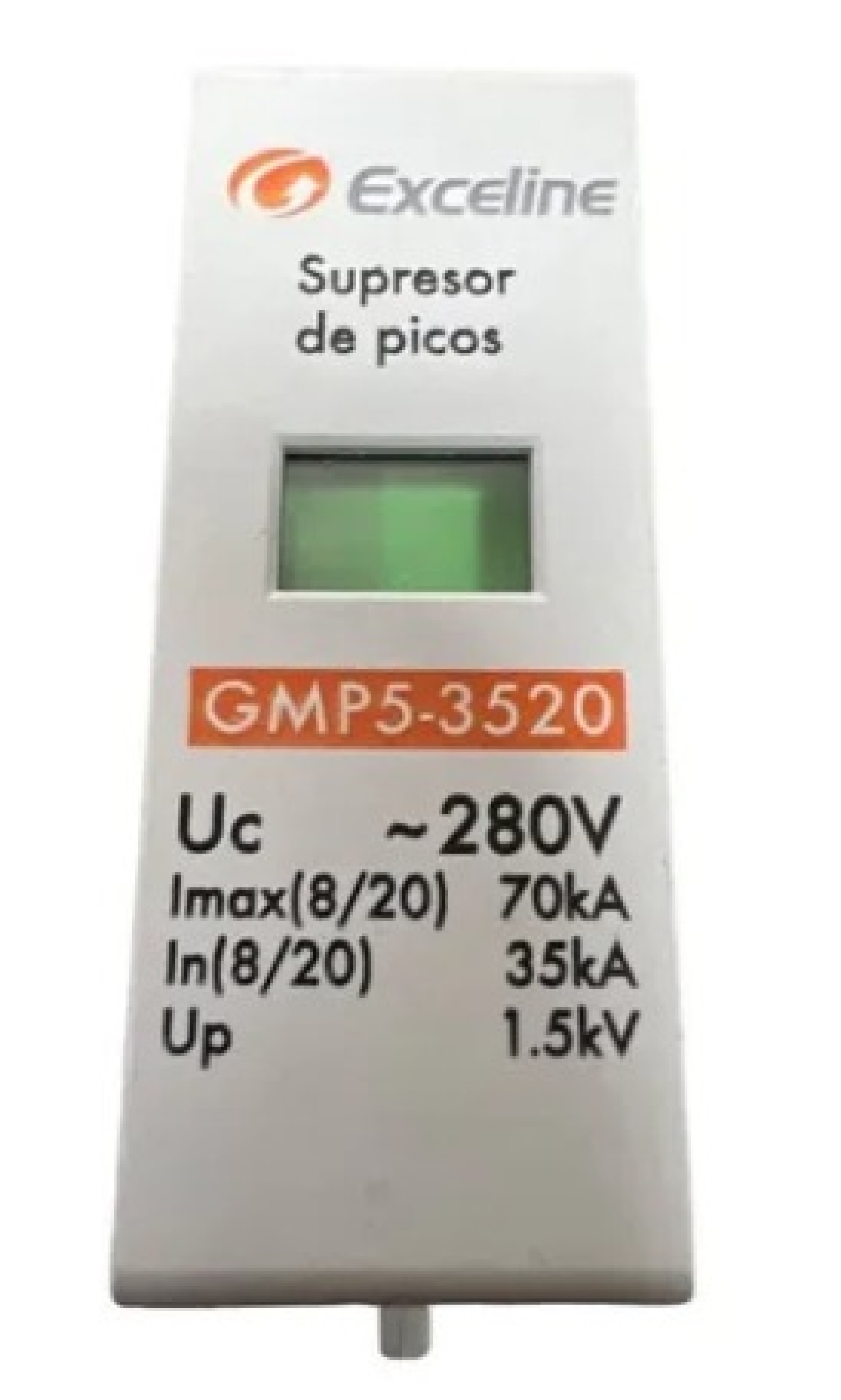 Protección de instalaciones eléctricas GMP5, 120/240Vac, 35ka/70ka; montaje en riel din 35mm, PA66.