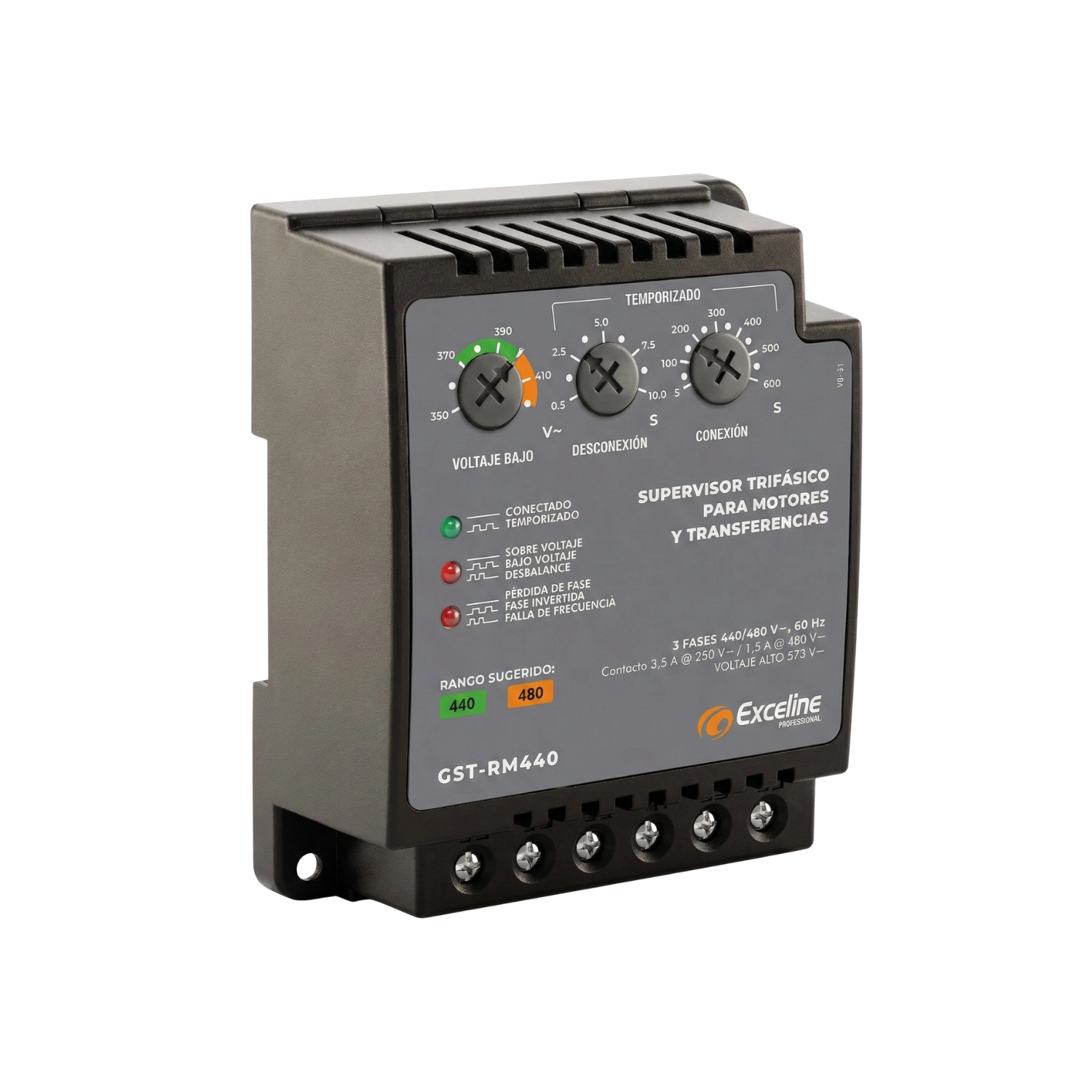 Supervisor trifasico para motores, bombas, transferencia y sistemas de distribucion