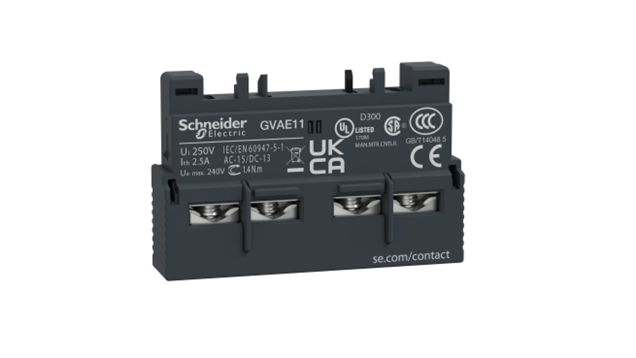 Bloque de contactos auxiliares frontal instantáneos 1NA+1NC, para operar hasta 2A/240V AC y 1A/60V DC