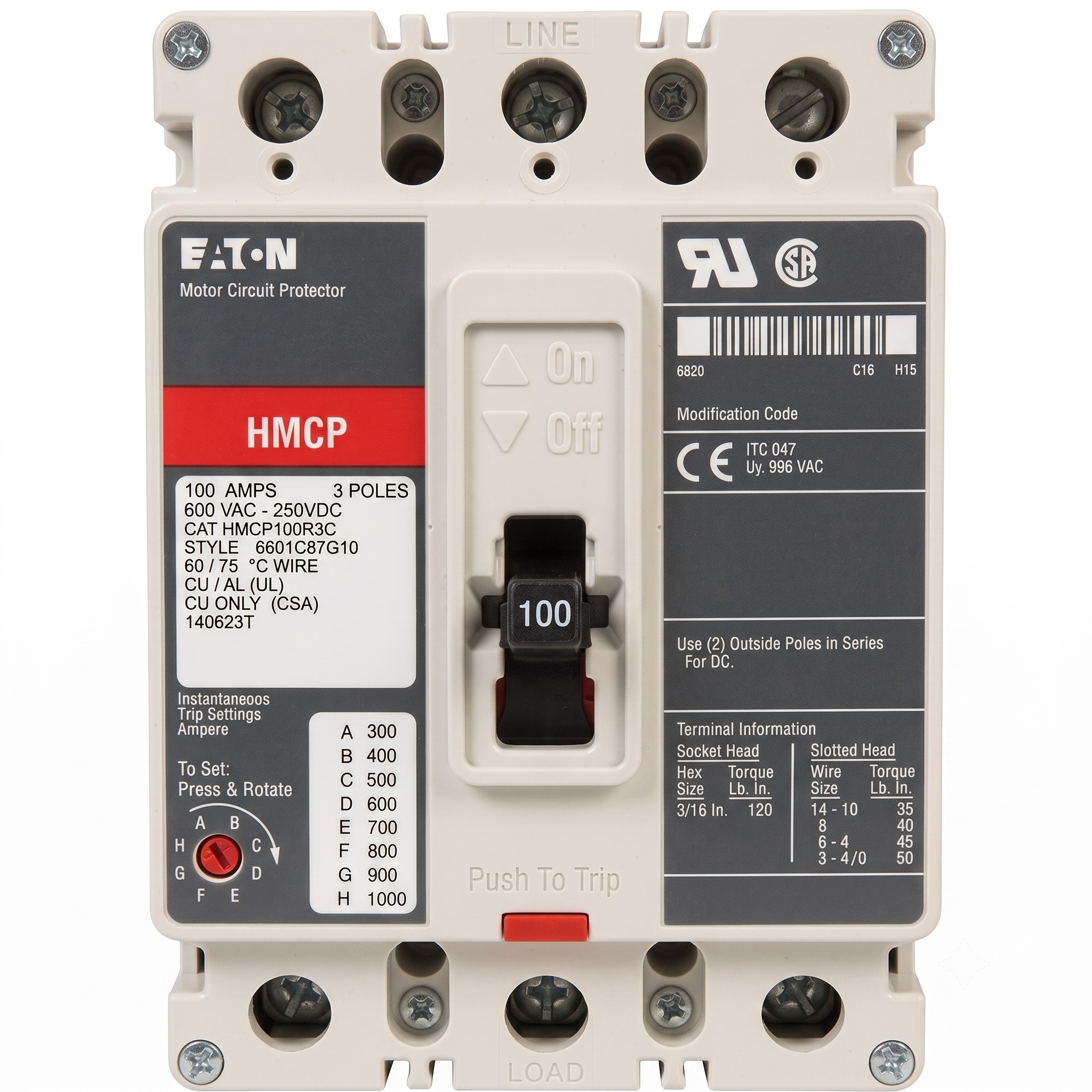 Protector Motor 3P Serie C 100A Eaton
