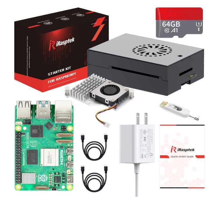 Kit de inicio para Raspberry Pi 5 con RAM de 8 GB y 1SD card 64GB