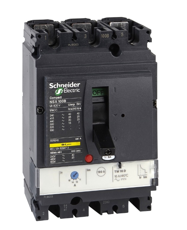 Breaker Automático ComPact NSX100N TMD16 Regulable 11-16 A 3P3D