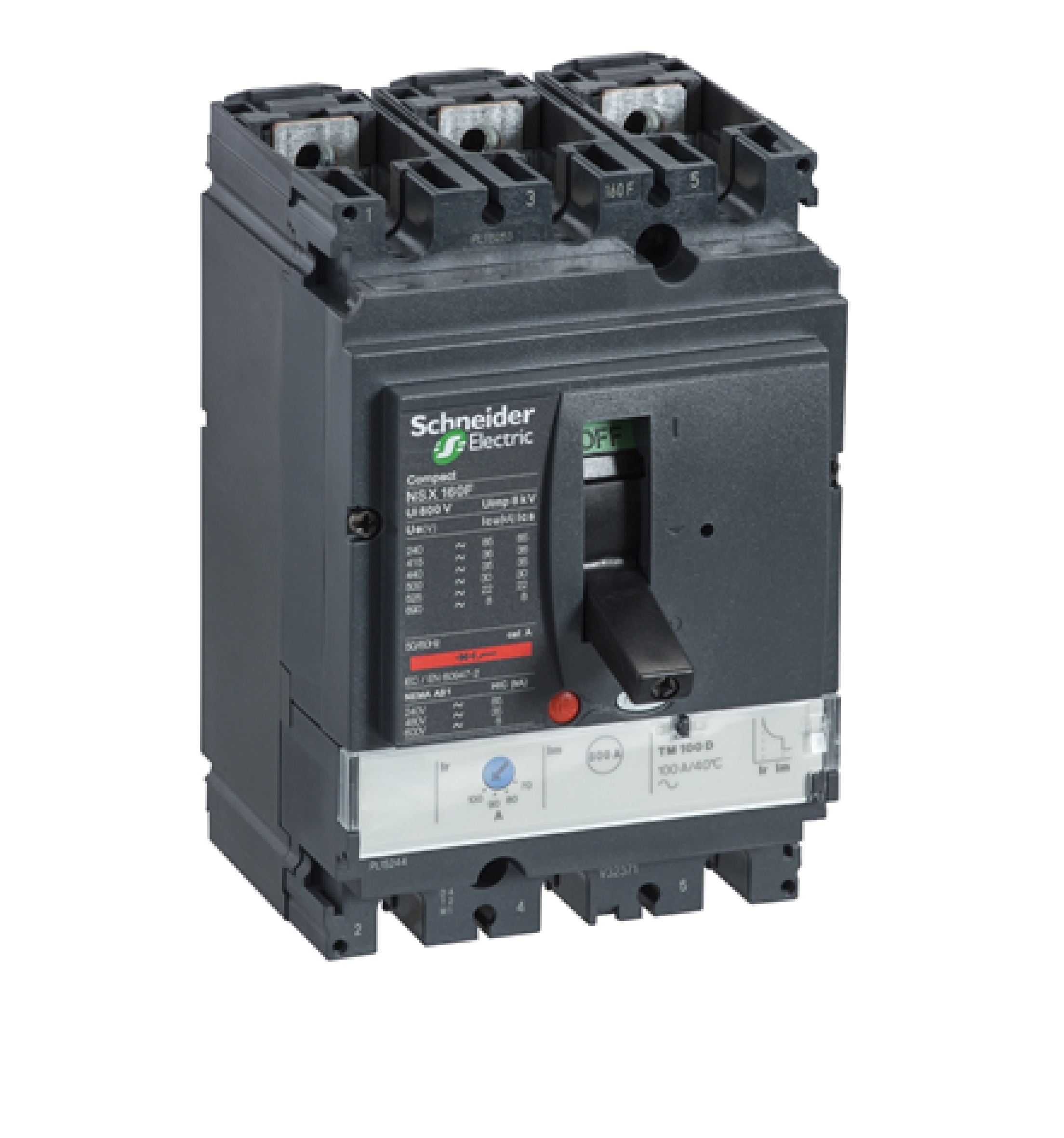 Breaker Automático ComPact NSX160H TMD125 Regulable 87-125 A 3P3D