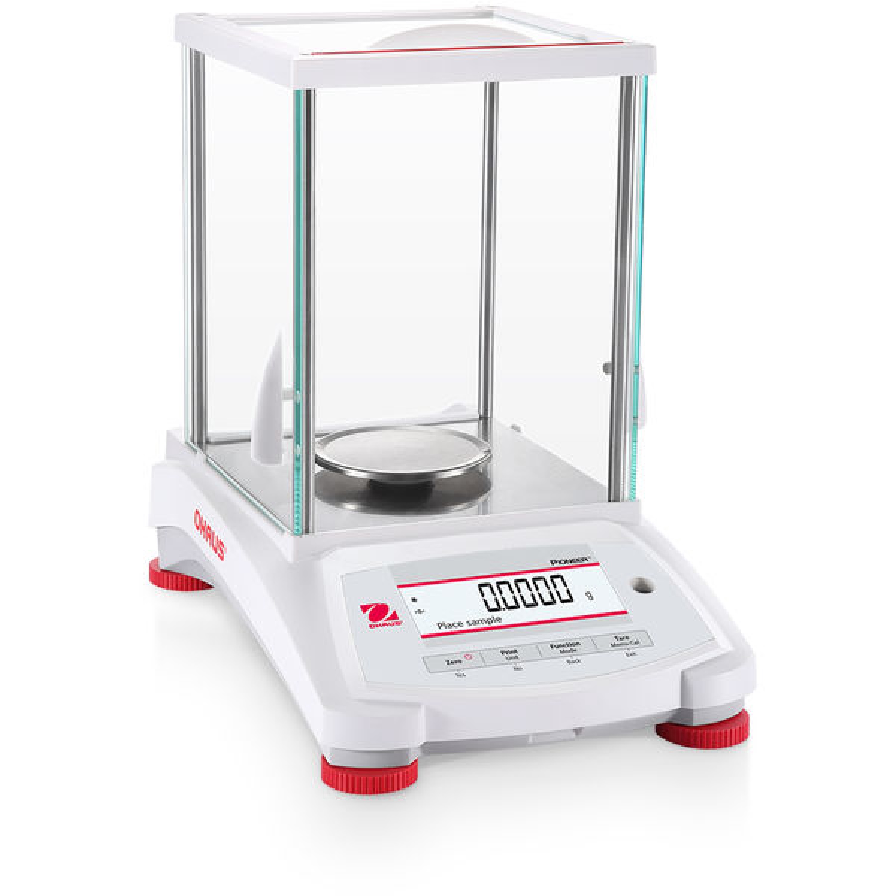 Balanza pioneer semi-micro, pantalla LCD, capacidad de 120g, voltaje de 100-240Vac, calibración interna